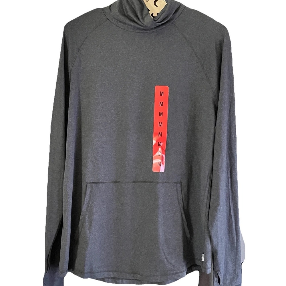 EDDIE BAUER Womens Medium Charcoal Long Sleeve Pullover Hoodie Kangaroo Pocket
